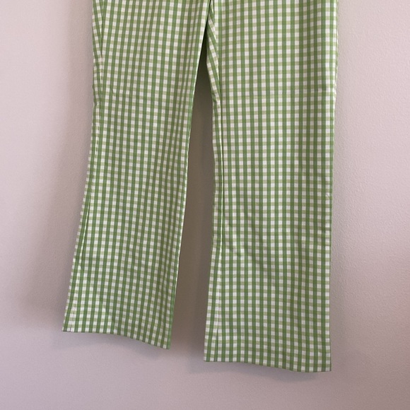 J. McLaughlin Masie Pants Lime Green White Checkered Gingham Capri Pants size 4 - Picture 3 of 7